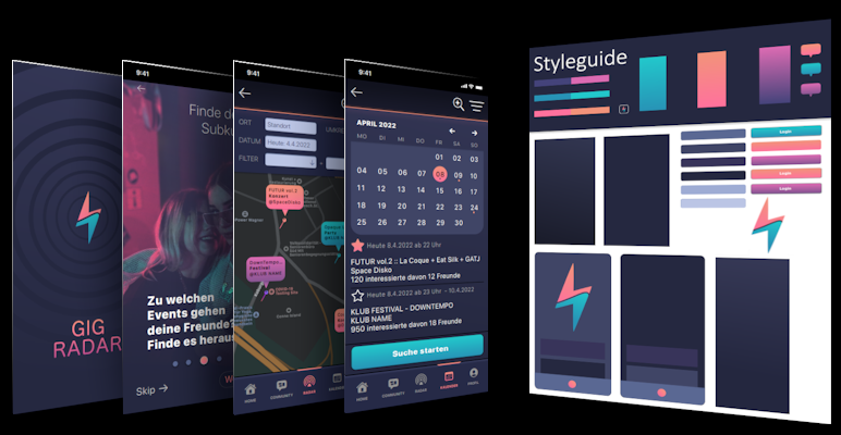 UI-Design dark purple